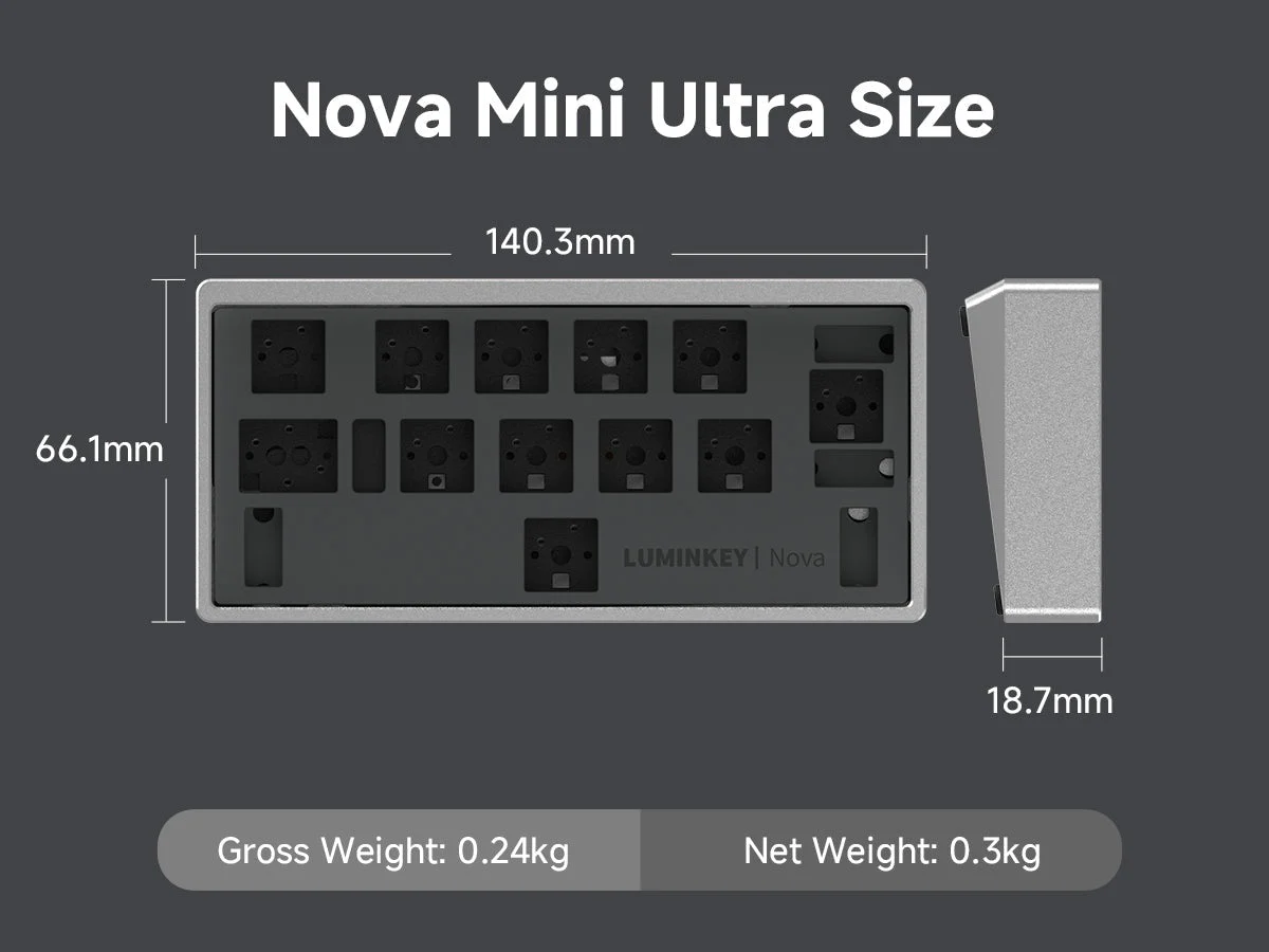 Luminkey Nova Mini Ultra Aluminum Barebones Wireless Macro Pad 5