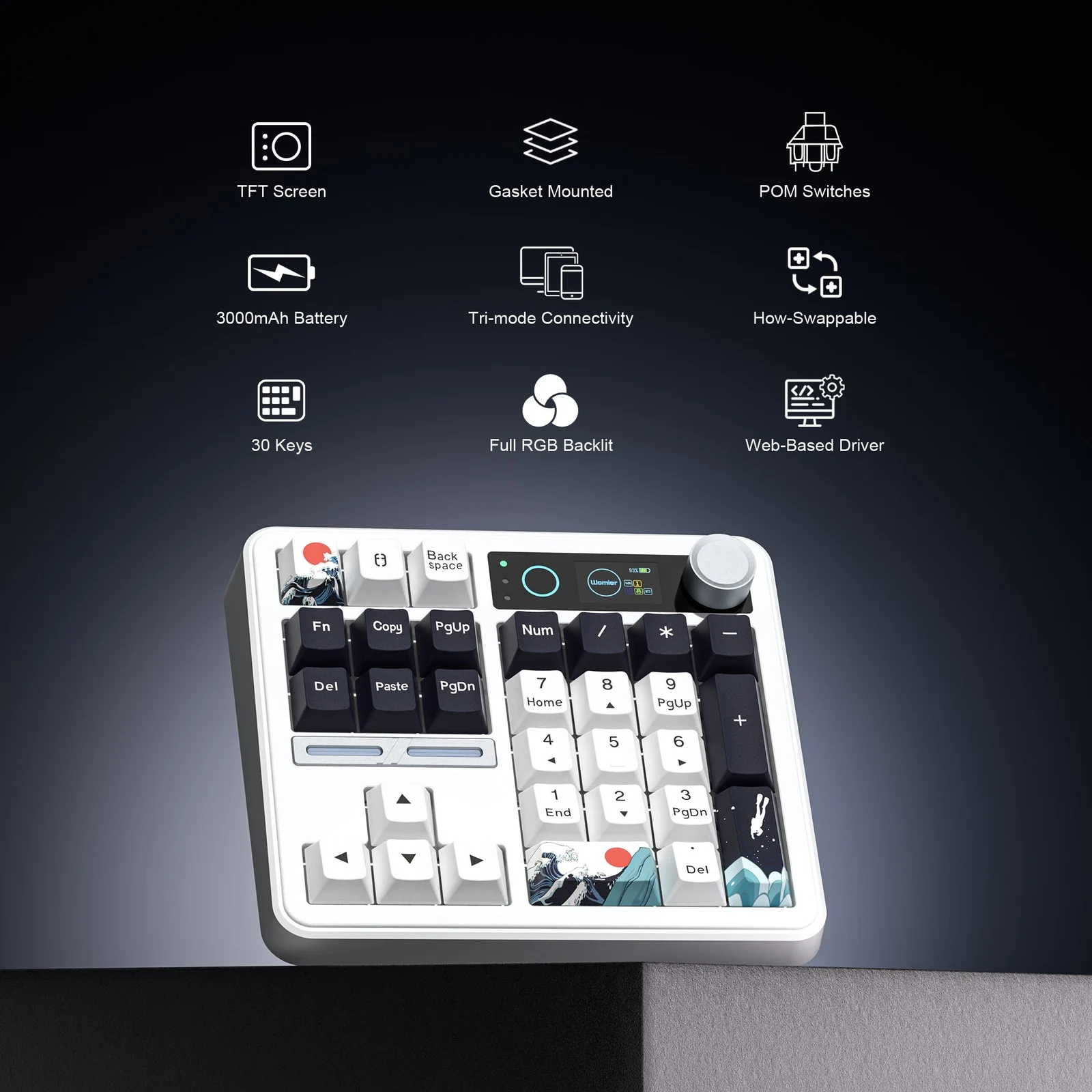 Womier SK30 Kanagawa Wireless Numpad Keyboard 3