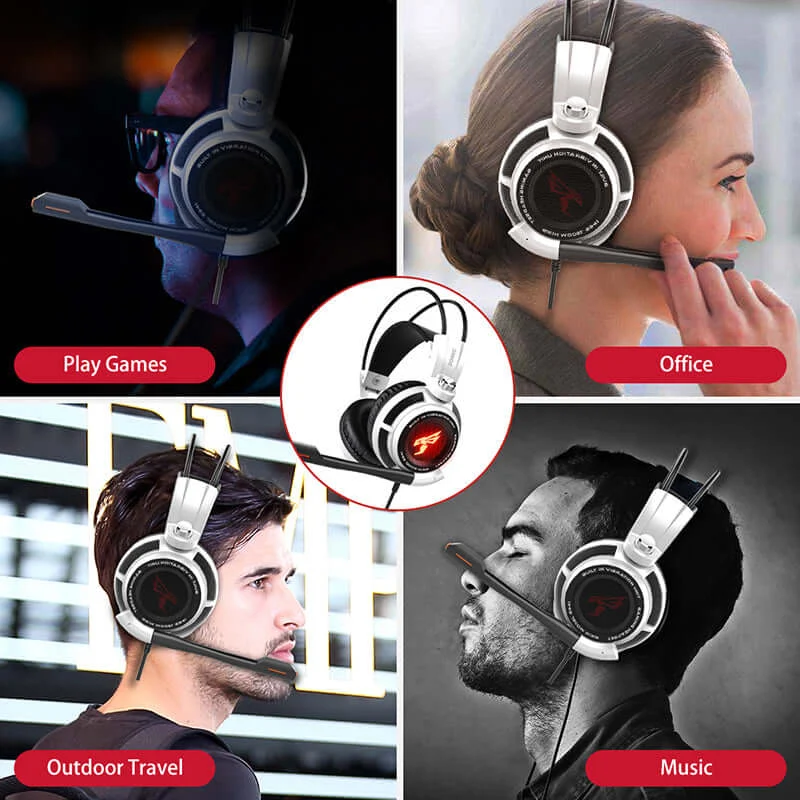 Somic G941 Gaming Headset 7.1 Sound Vibration LED Light USB Plug Headset with Microphone Stereo Boss Noise Cancelling Headphones for PS5/PS4/PC/Laptop/PC 3
