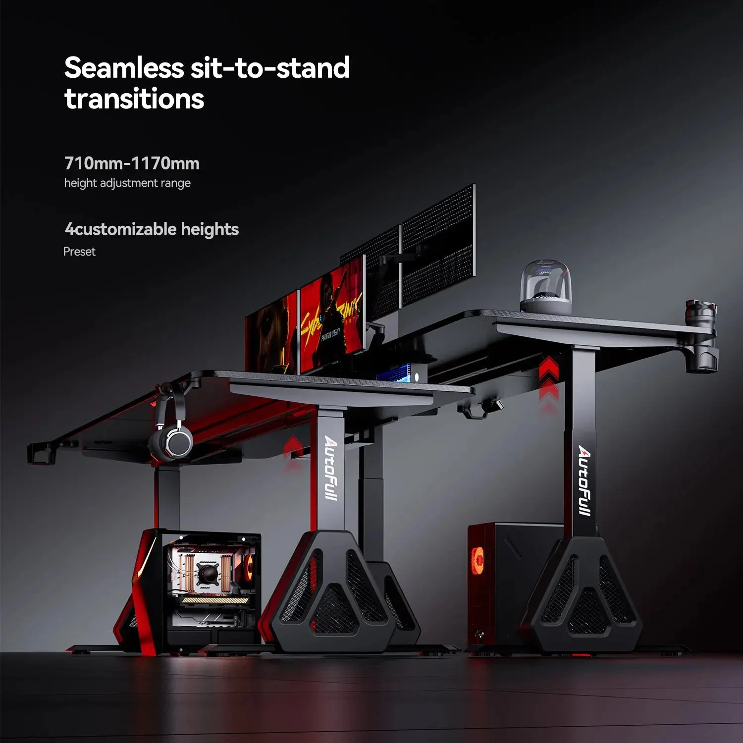 AutoFull A4 Pro RGB Electric Gaming Desk 5